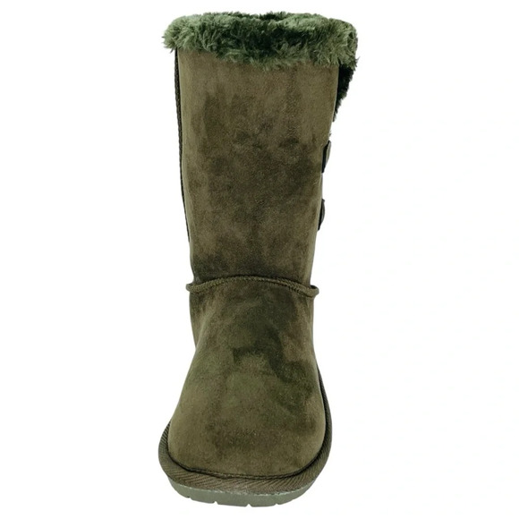 Sugar Marty Army Green Microfiber Suede Over The Ankle Womens Cozy Boots Size 8M - Picture 6 of 12